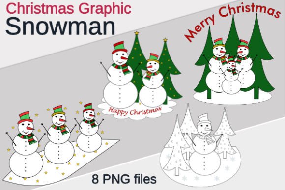 Christmas Snowman PNG Graphics for Your Holiday Projects