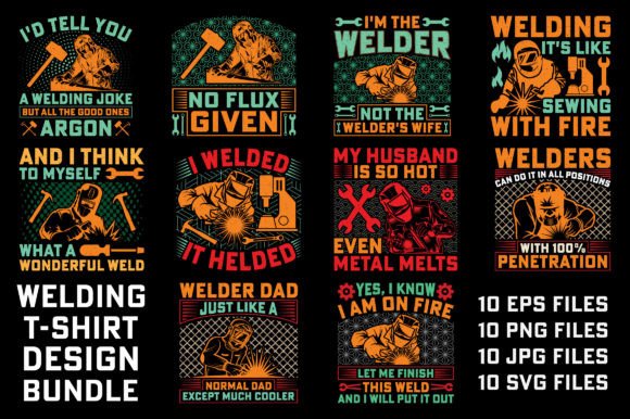 Ignite Your Brand with a Welding T-Shirt Design Bundle Graphic