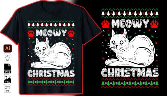 Meowy Christmas Graphic Vector: A Designer's Festive Asset