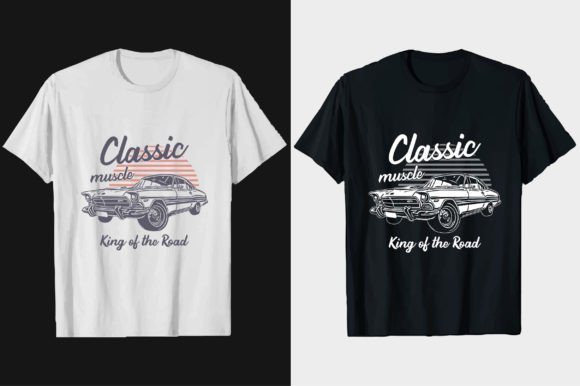 Muscle Classic Car Vector Graphic Shirt: A Design Asset with Vintage Soul