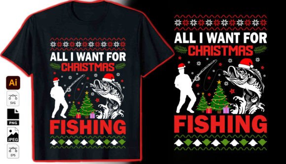 Reel in the Holiday Spirit with Christmas Fishing Vectors