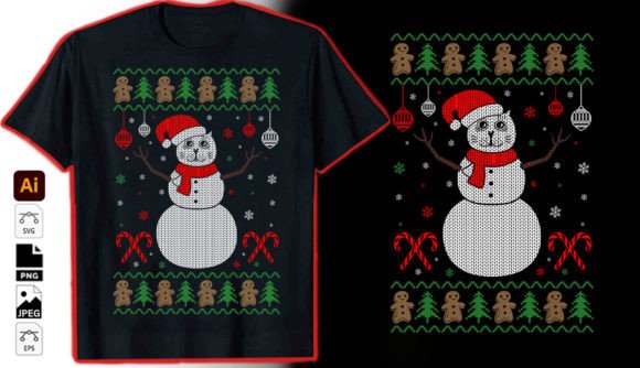Snowman Graphic Vector T-Shirt: A Festive Design Asset